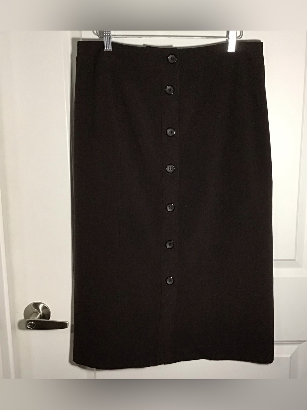 Kim Rogers Brown Button-Front Pencil Skirt 12P